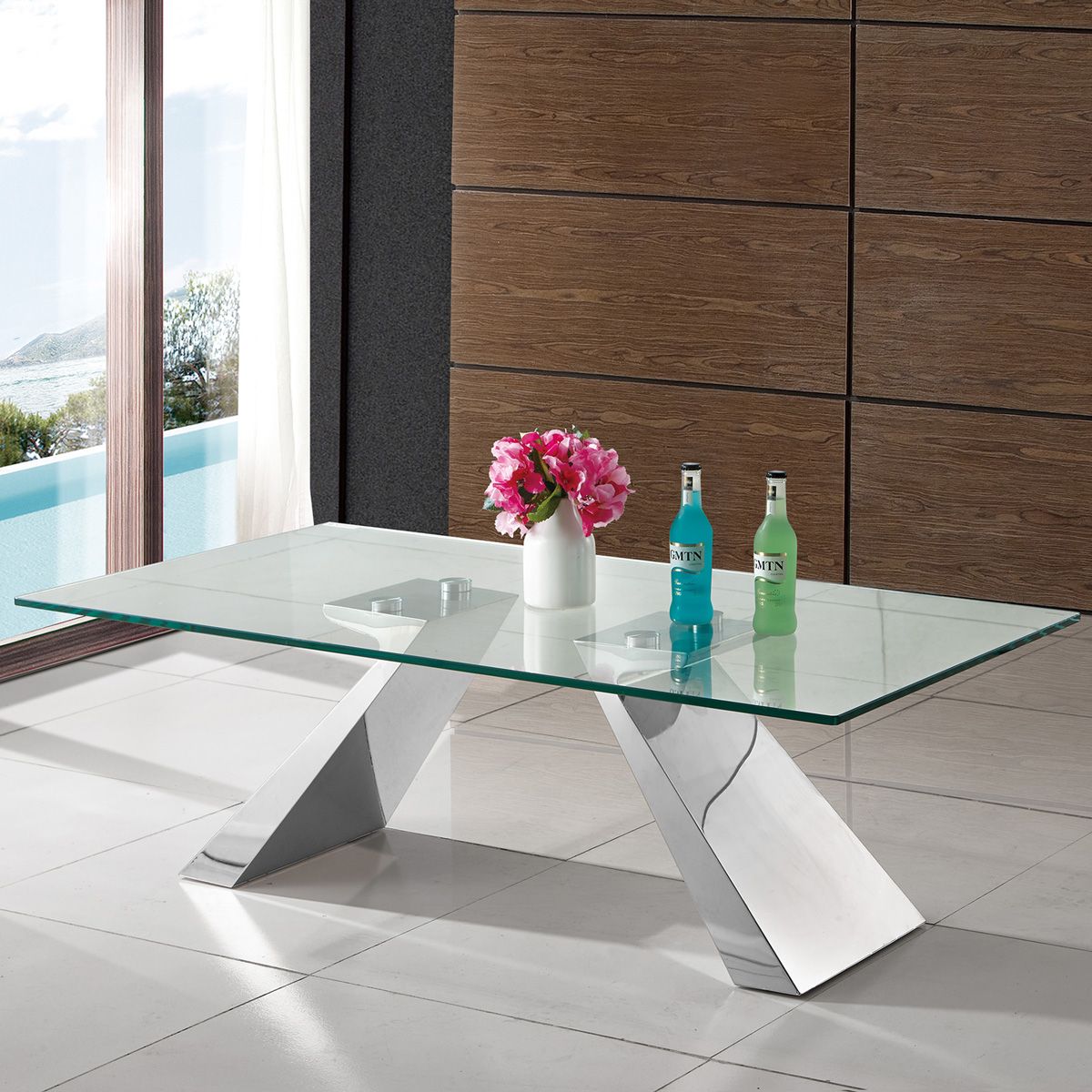 Arredamento vendita online a basso prezzo :: Tavolini da salotto :: Tavolino  in vetro e metallo modello Naos