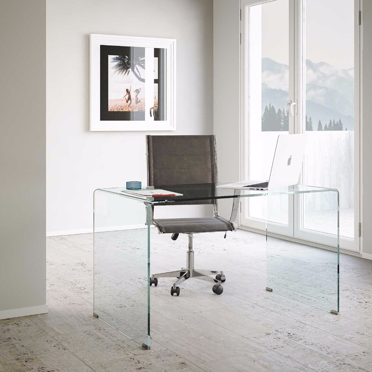 Arredamento vendita online a basso prezzo :: Office e Home Office :: Scrivania  vetro curvato GLASSY120
